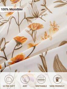 1 pieza Sábana ajustada con patrón floral de rama y hoja de árbol, protector de colchón suave y transpirable, adecuado para todos los tamaños de cama - Multicolor - Ver 7