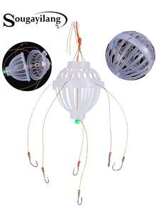 SOUGAYILANG 1 Móc câu cá nổ ngoài trời Mồi lồng giỏ đựng thức ăn Lưỡi câu có 6 lưỡi sắc Phụ kiện câu cá chép Dụng cụ móc câu dây - Trong sáng - Xem 1