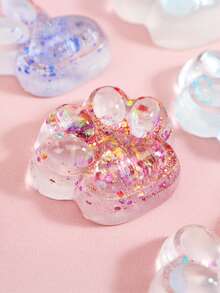 1PC Transparent Glitter Soft Cat Paw Squeeze Toy,Stress Relief And Fun, Great Party Favors And Birthday Gifts For All Ages, Pink For Girls,Blue For Boys,Portable Fidget Squeeze Toy For Your Desk And On The Go, Ideal Holiday Gift, Small Gift Ornament, Cute And Fun, Christmas Gift, Party Favor, Gift Bag Filler, Classroom Prize - Multicolor - View 10