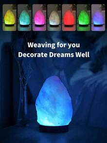 1个喜马拉雅盐灯，LED水晶氛围灯，USB供电，婴儿房夜灯，卧室助眠灯，节日装饰，家居装饰，派对装饰，卧室装饰，客厅装饰，床头灯，适用于办公室、卧室、浴室、客厅、餐厅、书房、瑜伽、冥想，营造温馨氛围 - usb鹽石燈 - 查看 5