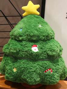 1 szt. Prezent niespodzianka w kształcie Świętego Mikołaja i domku na choince, pluszowa lalka renifer dla dzieci