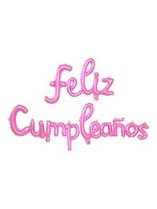 Globos Feliz Cumpleaños Metalicos Letras 1.8mt Escoge Color - Rosa - Ver 1