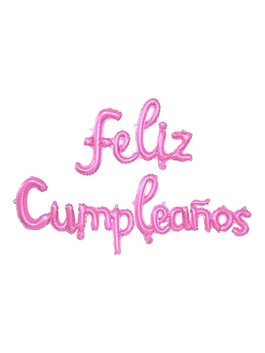 Globos Feliz Cumpleaños Metalicos Letras 1.8mt Escoge Color - Rosa - Ver 1