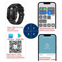 LIGE新款智能手表拥有370毫安时大容量电池、100+种运动模式、跑步计时、睡眠监测、音乐播放、多个表盘自定义开关、防水时尚运动手表 - 黑色 - 查看 11