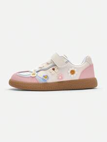 Balabala 2025 Autumn New Girls' Low-Top German Sports Shoes, Color Block Design - White and Red - View 3