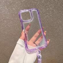 【新たに登場したもの】3-in-1 エアクッション（ドーパミン透明＋リストストラップ）for i Phone 14 15 16 Pro Max対応スマホケースiPhone17/17AIR/17pro/17pro maxTPU全包紛失防止ストラップソフトケース携帯ストラップケース - ベビーブルー - チェックする 4