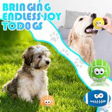 1 Pc Squeaky Dog Ball, Latex Rubber Dog Squeak Toys, 3.1'' Soft Bouncy Fetch Balls For Medium Small Pets Interactive Play, Teeth Cleaning Puppy Interactive Chew Durable Toy - Multicolor - View 4