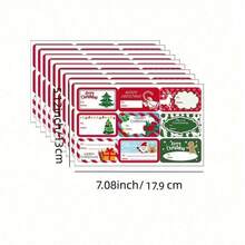 90pcs/Pack Self-Adhesive Christmas Gift Labels Stickers, Santa Claus, Snowman, Christmas Tree, Deer, Christmas, Birthday, Wedding, Holiday Decoration Gift Tags For Christmas Gifts To Friends