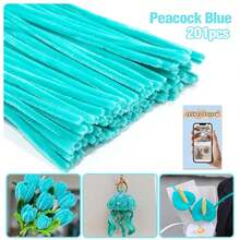 200/450根多色加粗雪尼尔绒条，散装彩色毛绒棒，9种颜色，适用于DIY工艺品和艺术项目，可作绒球，适用于情人节、母亲节和复活节装饰 - 彩色 - 查看 27