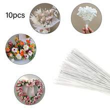 10/20/50/100 Pcs White Floral Wire, White Florist Wire, 11.81 Inch For Crafts, Bouquet Stem Wrapping, Wreath Making, Flower Arrangement Supplies, Pipe Cleaner Craft Supplies Unique Pipe Cleaner Crafts Pipe Cleaner Craft Tutorials For Christmas, Halloween Mother'S Day, Graduation And Holiday Gift Handmade DIY Craft Set