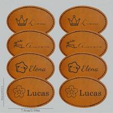 Niestandardowa skórzana etykieta na czapkę z dzianiny, skórzana etykieta na odzież, skórzana etykieta na akcesoria odzieżowe, marka dżinsowej skóry, ręcznie robione logo DIY, marka nitów, niestandardowa etykieta, skórzana klamra do bransoletki DIY, karabińczyk do zawieszania etui na telefon, skórzany pasek do torebki, skórzany pasek do uchwytu - Owalna skórzana etykieta - Zobacz 7