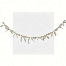 A Handmade Bow Ribbon Banner - No Electricity Needed, Decorative Handwoven Party Garland, Suitable For Events And Celebrations - 象牙白蝴蝶結 - 查看 8