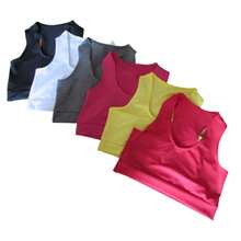 Kit 5 Gym Top Fitness Fashion Plus Size Reinforced High Support - 3 黑色/2 混合色 - 查看 1