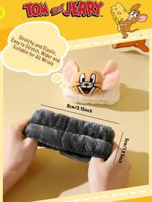 Tom And Jerry Face Washing Wristbands, Soft Absorbent Plush Material For Kids & Adults, Fun Cartoon Design Perfect For Bathroom Shower, Enhance Daily Cleansing Routine With Comfortable & Cute Bath Accessories, Ideal Gift For Cartoon Lovers & Fans Of All Ages