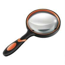 10 عدسة مكبرة يدوية للقراءة مع قطعة قماش تنظيف - عدسة مكبرة كبيرة بقطر 100 مم/4 بوصة مع مقبض ناعم مضاد للانزلاق، مناسبة لكبار السن لقراءة الكتب/الصحف والطلاب للتعلم/استكشاف الطبيعة كهواية