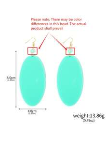 Momo Ayase 角色扮演耳环绿色椭圆形圆盘吊坠耳环耳夹女士珠宝配饰道具（珠子颜色可能有所不同。请参考实际产品。） - 綠色 - 查看 7