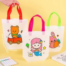 10/25件随机DIY涂鸦礼品袋，个性化彩色袋子，艺术派对涂鸦袋，艺术活动和DIY工艺品礼品，可重复使用的涂鸦礼品袋，生日派对礼品袋，适用于生日、圣诞节、新年和春节礼物，礼品包装和储存 - 彩色 - 查看 5