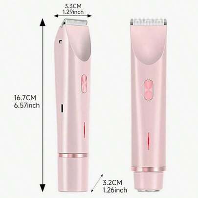 Afeitadoras eléctricas para mujeres, afeitadora eléctrica 2 en 1 para piernas, brazos, cara y área púbica, recortadora de bikini inalámbrica para depilación indolora, uso en seco y húmedo, afeitadora eléctrica portátil con batería recargable, depiladora y recortadora de cejas para mujeres