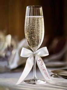 Dây ruy băng trang trí đám cưới tùy chỉnh, Dây ruy băng trang trí chai sâm panh, Dây ruy băng trang trí ly sâm panh trong lễ cưới, Dây ruy băng trang trí ly sâm panh tiệc tùng, Nhãn chữ tùy chỉnh, Dùng để trang trí sâm panh và rượu vang, Gói quà, Thích hợp cho đám cưới, sinh nhật, quà tặng lễ Phục sinh, quà tặng tiệc tùng, buộc bó hoa, trang trí tiệc, Dễ dàng lắp đặt - Nhiều màu - Xem 6