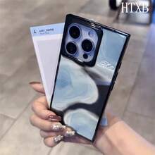 Un teléfono con un diseño de bloque de pigmento azul, compatible con los modelos 16 Pro, 16, 15 Pro, 14, 14 Plus, 13, 13 Pro, 12 Pro y 12 Pro. Ofrece una cobertura completa a prueba de golpes, un corte grande, un marco elegante y brillante y mejorado. - Negro - Ver 5