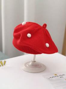 1 件/2 件婴儿帽子秋冬款，可爱甜美蘑菇和波尔卡圆点针织帽，婴幼儿男孩女孩保暖头饰 - 貝雷帽 - 查看 18