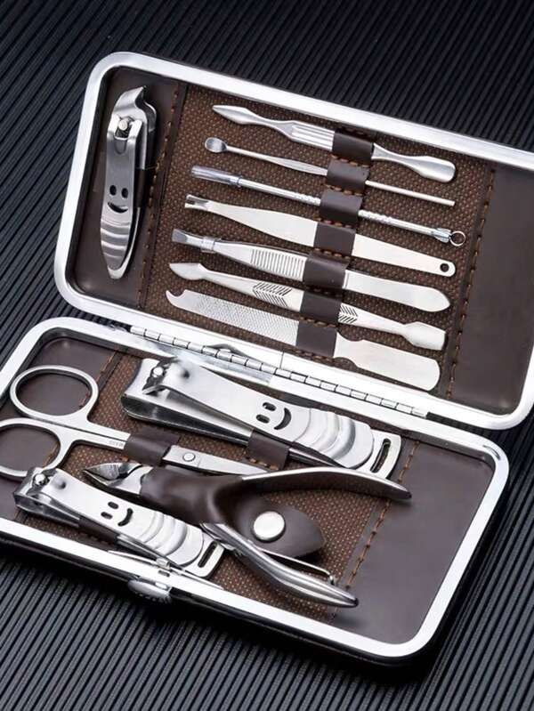 HYQ1850 Kit para Unhas Cortador Manicure Portatil Estojo Pinca Tesoura