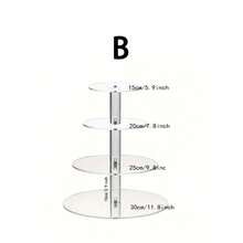 3-Tier/4-Tier Acrylic Cupcake Stand, Clear Dessert Display Rack With Base, Suitable For Wedding, Party, Baby Shower, Gathering - Clear - View 11