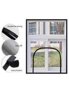 Window Mosquito Screen, Invisible Mesh Screen, Door Curtain, Household Self-Adhesive External Window Without Punching U-Shaped Zipper Screen Window, Self-Adhesive And Reusable Mosquito Net For Windows, Fiberglass Anti Scratch, Not Easy To Break