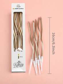 6pcs/12pcs Curved Birthday Candles, Cake Decorative Picks, Birthday Decorative Candles, 30th Birthday Decor, Dessert Birthday Decorations, Birthday Candles, Suitable For Birthday Party, Christmas, Wedding Party, Valentine's Day Decorations, Christmas Cake Decorations - Packaging Random