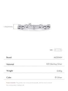 MODIAN 925 Sterling Silver Original Design Rings Simple Double Layer Line Round Clear CZ Finger Rings For Women Fine Jewelry - Silver - View 3