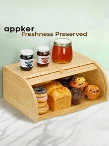 Chlebak bambusowy o wymiarach 38*26*16,5 cm, wielofunkcyjny bambusowy pojemnik do przechowywania z odpinaną roletą, kuchenny i domowy pojemnik do przechowywania ciast i owoców, pojemnik do przechowywania żywności i przekąsek, chlebak, prosty domowy pojemnik do przechowywania ciast i owoców z pokrywką, kuchenny pyłoszczelny pojemnik do przechowywania, pyłoszczelna gablota na chlebak, pojemnik do przechowywania ciast i owoców, bambusowy chlebak odpowiedni do blatów kuchennych, duży drewniany pojemnik do przechowywania żywności z zamykaną pokrywką, retro pojemnik do przechowywania odpowiedni do bajgli, muffinek, babeczek i ciasteczek, naturalny bambusowy chlebak z zamykaną pokrywką, kuchenny pojemnik do przechowywania żywności - wymagany montaż - Kolor drewna - Zobacz 2