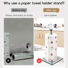 Silver Paper Towel Holder With Crystal Base -2lbs Weighted Countertop Dispenser For Kitchen/Bathroom, Sparkling Diamond Decor,Perfect Christmas Gift - 銀色 - 查看 3