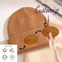 Niestandardowa skórzana etykieta na czapkę z dzianiny, skórzana etykieta na odzież, skórzana etykieta na akcesoria odzieżowe, marka dżinsowej skóry, ręcznie robione logo DIY, marka nitów, niestandardowa etykieta, skórzana klamra do bransoletki DIY, karabińczyk do zawieszania etui na telefon, skórzany pasek do torebki, skórzany pasek do uchwytu - Owalna skórzana etykieta - Zobacz 1