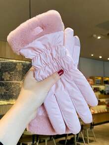 1 件可爱触屏手套，适合骑行、冬季骑行和滑雪，女士秋季配饰