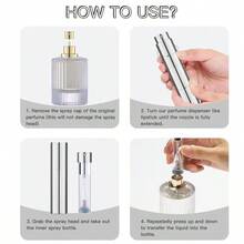 5ML Refillable Perfume Atomizer Bottle Travel, Portable Cologne Atomizer, Pocket Perfume Spray Gold - Bạc - Xem 4