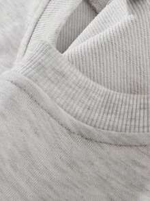 Christmas Outfit Womenchristmas Outfit WomenMen's Solid Color Pullover Sweatshirt, Casual Everyday Wear, For FallLoose And Comfortablewomen Winter Clotheswinter Clothes For Women - 淺灰色 - 查看 4