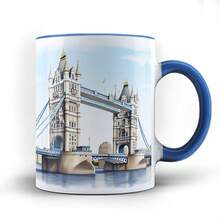 Caneca xicara Ponte de Londres Rio Tamisa London 25 - Azul - Visão 1