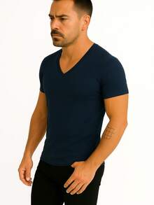 Men T-Shirts - Màu xanh hải quân - Xem 3