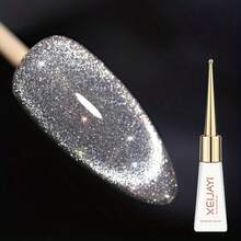 XEIJAYI 1PC 10ml Cat Eye Nail 2025 Holographic Nail Art Reflective Cat's Eye Magnetic Nail Gel Soaking UV LED Gel Salon Female Nail Art Tools Fashion Nail Gel - 銀色 - 查看 4