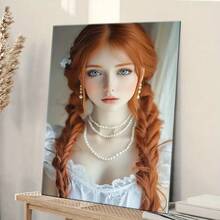 Una pintura en marco de madera, retrato extremadamente hermoso y llamativo de una dama pelirroja, adecuada para arte decorativo en sala de estar, dormitorio y baño.Pinturas decorativas para sala de estar, póster con marco, pósters, pinturas de pared, marcos de cuadros, Virgen de Guadalupe, salas de estar.cuadros decorativos para sala,poster,con marco,posters,cuadros para la pared ,marcos para cuadros,cuadro,virgen de guadalupe,salas - transparente - Ver 7
