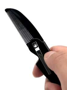 1pc Folding Beard Comb Beard Comb Small Pocket Comb Men's Daily Beauty And Hair Care Travel Essential Men's Beard Styling Folding Comb, Oil Head Styling, Smooth Straight Hair, Multifunctional Hair Cutting Comb, Beard And Beard Trimming Tools | Fashion Design | Plastic Brush, Beard Trimming