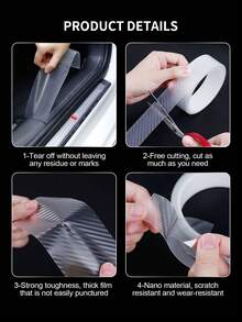 Universal Car Door Sill Protector, Carbon Fiber Pattern Bumper & Door Edge Guard Trim - Multicolor - View 5