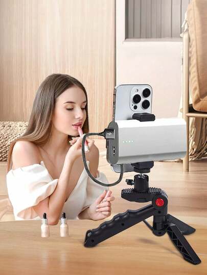 可调节大尺寸手机摄影配件三脚架补光灯手机支架双面桌面提词器支架，多功能手机支架，适用于直播、视频录制，春季礼物