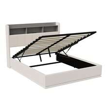 Doppelbett Polsterbett, Doppelbett mit Stauraum und Lattenrost, Bett mit Stauraum, Bettgestell, Hydraulischem Stauraum, hohem Kopfteil, Ladestation, modern, Samt