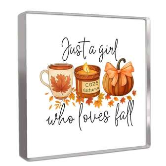 Centerpieces Just A Girl Who Loves Fall - Cute Office Decor, Boho Room Decor, Kitchen Decor, Desk Decor, Table Decor, And Unique Gifts For Women