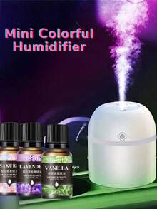 1pc Mini Colorful Aroma Diffuser Humidifier, Suitable For Desk, Multi-Color LED Night Light, USB Powered, For Car/Office/Bedroom, Ultra Quiet, Essential Oil Diffuser, Valentine's Day/Christmas Gift | 1pc Aroma Essential Oil - New - View 2