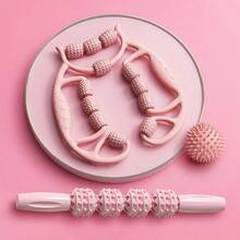 1 件滚轮按摩器、腿部揉捏和放松设备，带 PP 滚轮、瑜伽滚轮，用于大腿肌肉放松健身器材健身房配件、运动、健身房、家庭锻炼、按摩器、按摩瑜伽训练设备 U 型普拉提肌肉放松滚轮