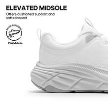 Women's Walking Shoes Cushion Comfortable ActiveBreeze Running Tennis Shoes Non-Slip Workout Gym Sports Athletic Breathable Fashion Sneakers - 白色 - 查看 3