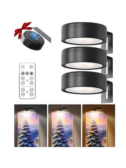 LED Battery Powered Magnetic Painting Lights, Wireless Home Wand Remote Control view 9