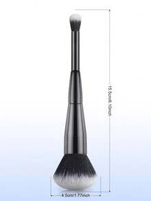 1 pezzo Pennello per polvere a doppia estremità + Pennello sfumante 2 in 1 Pennello per trucco portatile